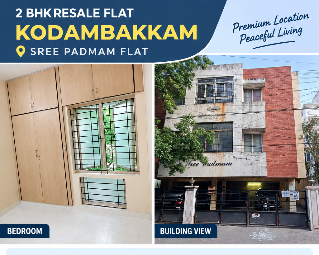 2 BHK RESALE FLAT IN KODAMBAKKAM, CHENNAI | SREE PADMAM